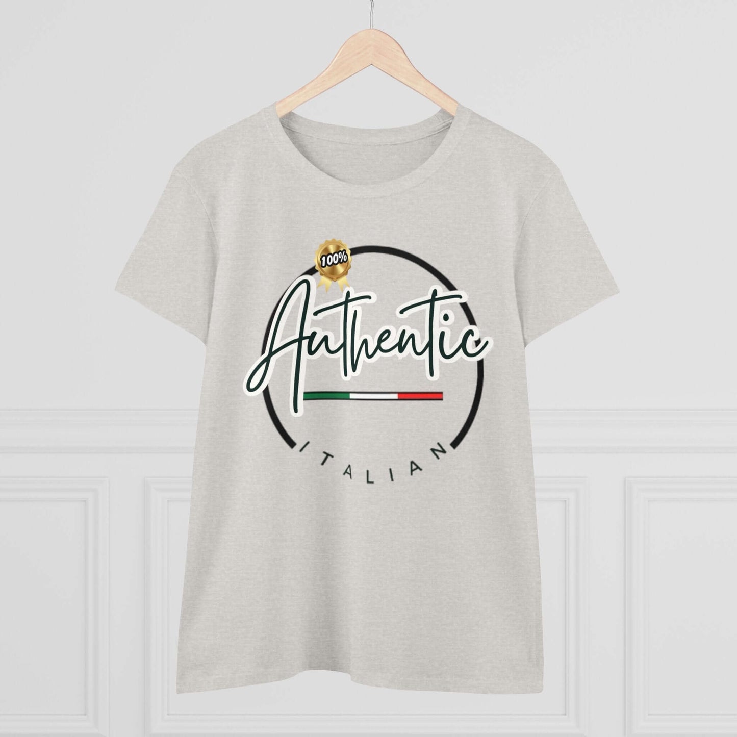 Women's Midweight Cotton Graphic Tee "100% Authentic Italian" - In Style Chics Boutique LLC