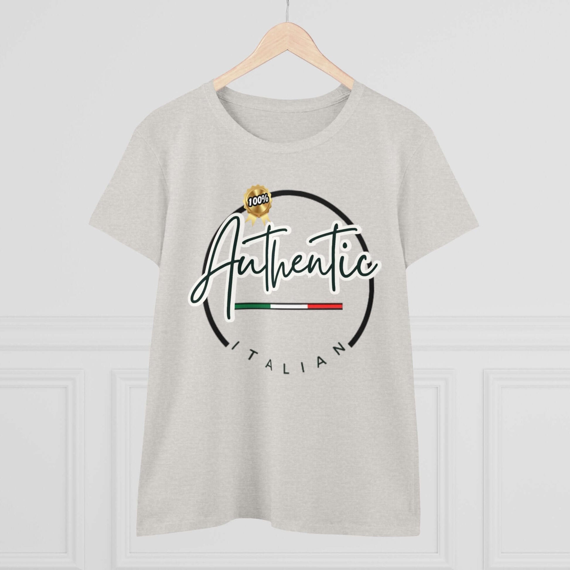 Women's Midweight Cotton Graphic Tee "100% Authentic Italian" - In Style Chics Boutique LLC
