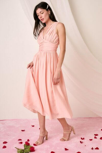 V-Neck Sleeveless Midi Dress - In Style Chics Boutique
