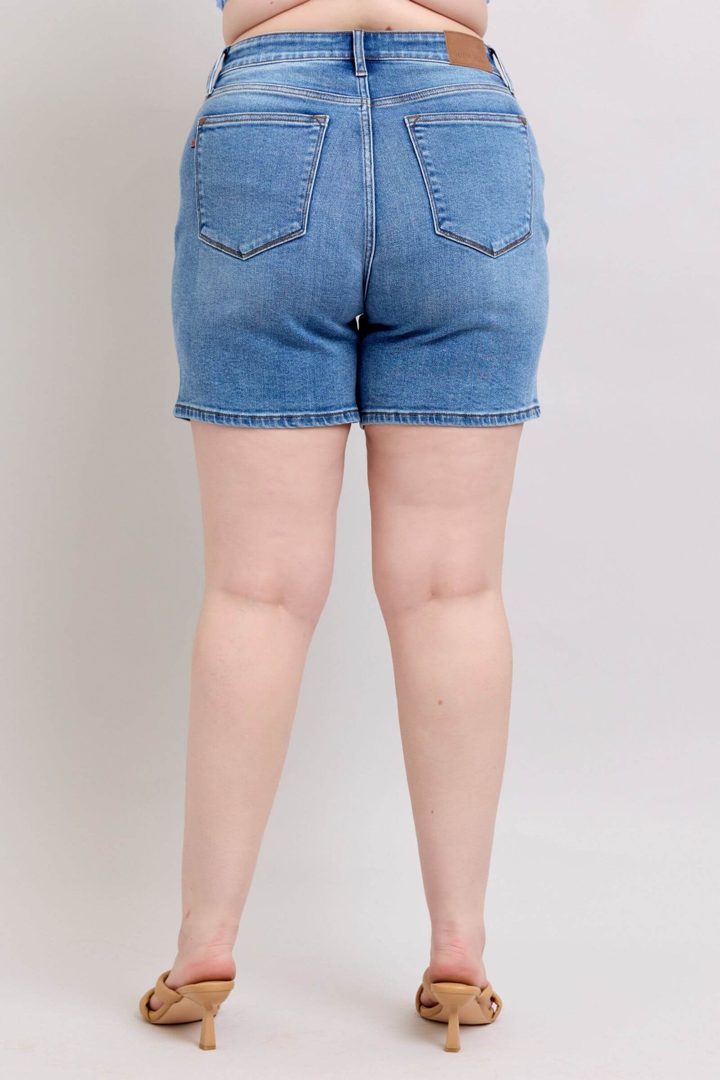 Judy Blue 2 Button Denim Shorts with Pockets - In Style Chics Boutique Women's Juniors Plus Size Apparel Online
