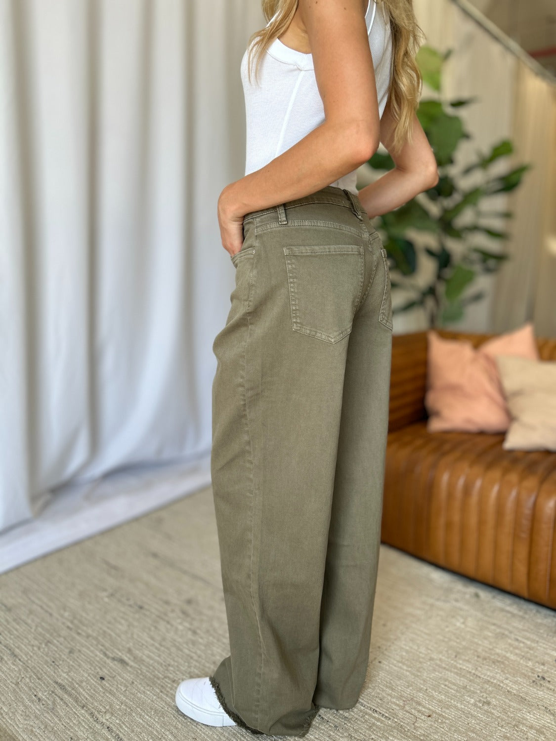 RFM Full Size High Rise Garment Dye Wide Leg Jeans - In Style Chics Boutique LLC