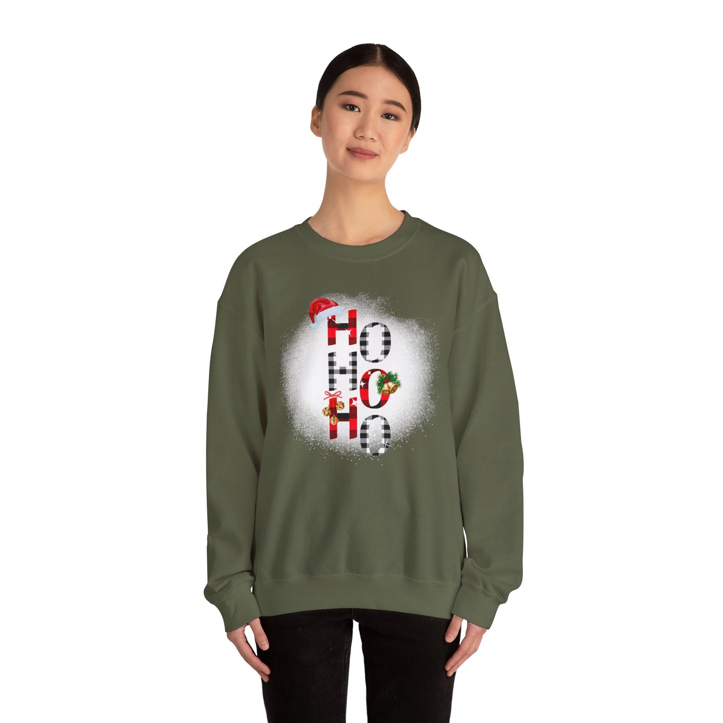Unisex Heavy Blend™ Crewneck "Ho Ho Ho" Graphic Sweatshirt