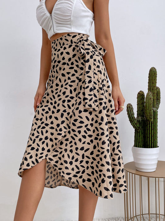 Tied Slit Printed Skirt - In Style Chics Boutique LLC