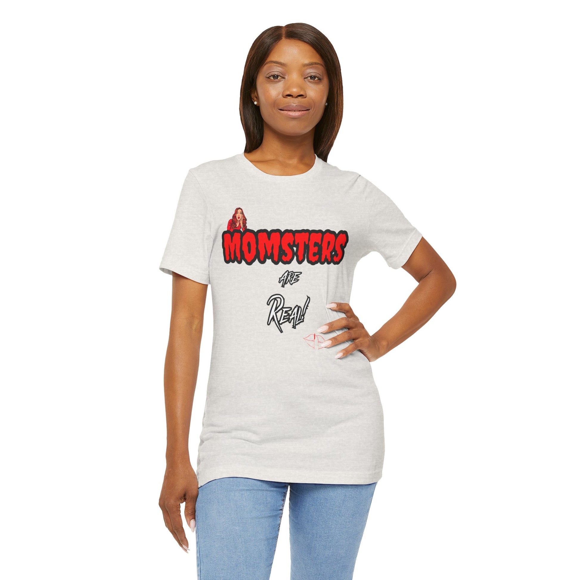 Unisex Jersey Short Sleeve Halloween Graphic T -"Momsters..." Light Color Tees - In Style Chics Boutique LLC