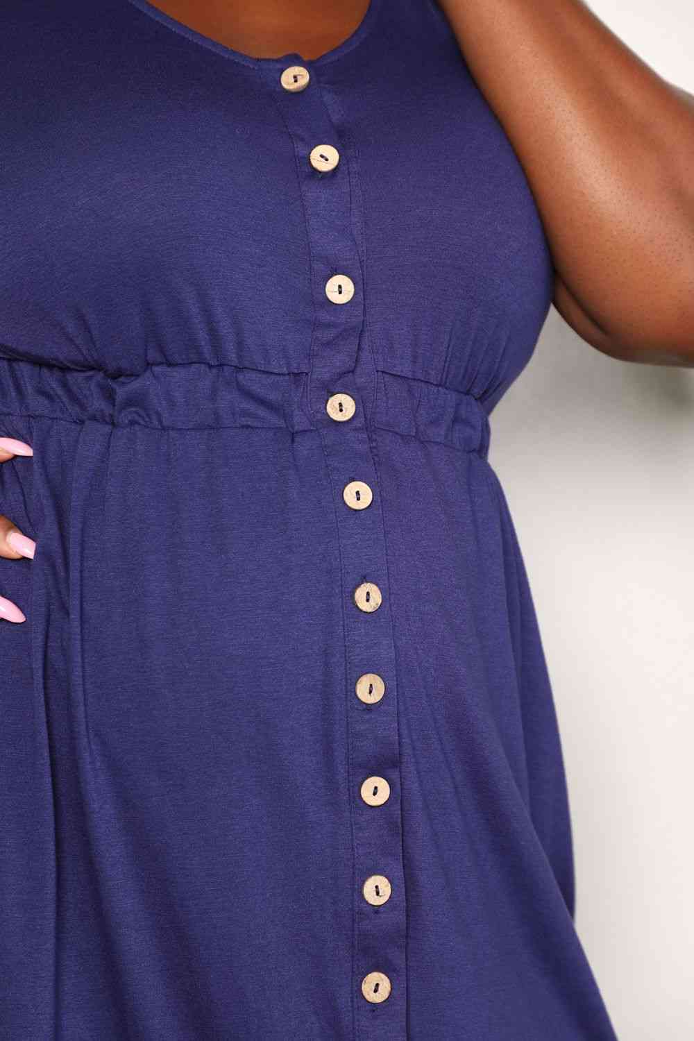 Button Front Empire Waist Sleeveless Slit Magic Dress - In Style Chics Boutique Women's Juniors Plus Size Clothes