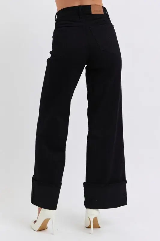 Judy Blue High Waist Reto Wide Leg W/ Cuff