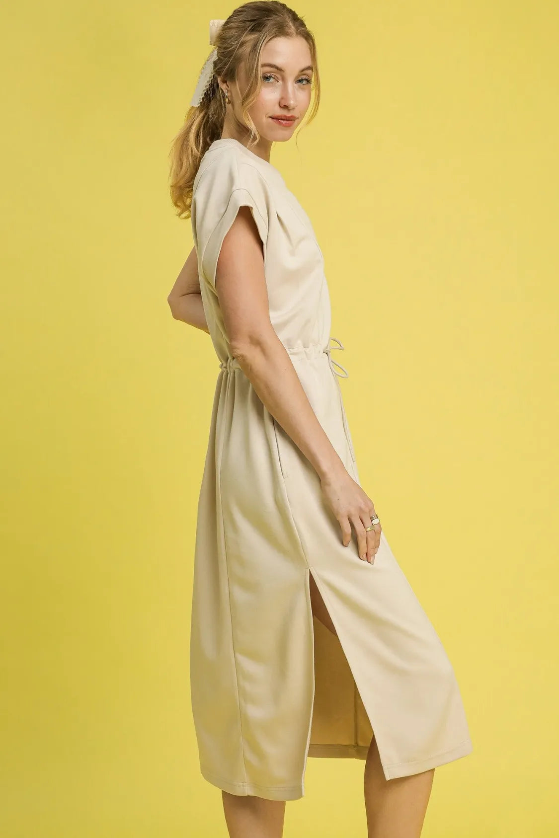 Side Slit Short Sleeve Midi Tee Dress - In Style Chics Boutique