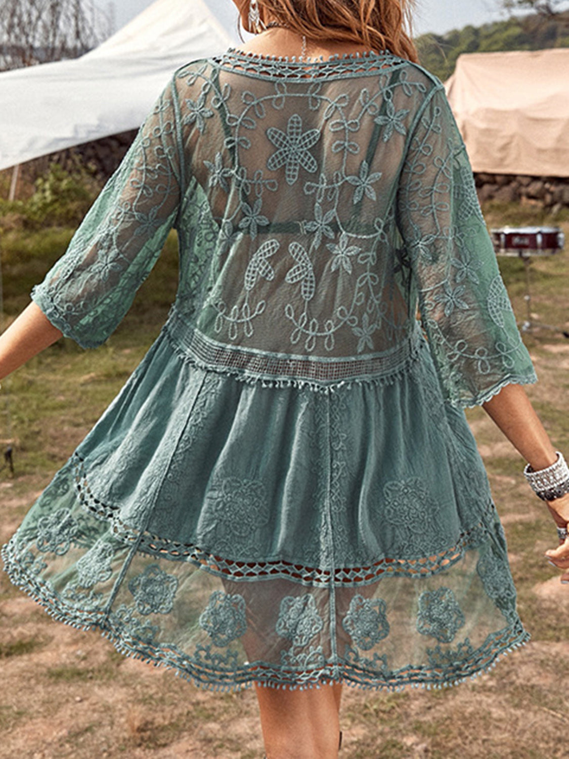 Lace Detail Plunge Cover-Up Dress More Colors! - In Style Chics Boutique LLC