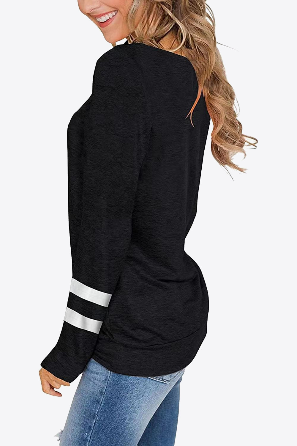 Striped Contrast Raglan Sleeve Top - In Style Chics Boutique LLC