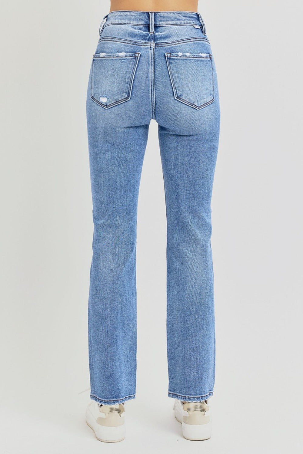 RISEN Full Size Distressed High-Rise Ankle Straight Jeans - In Style Chics Boutique LLC