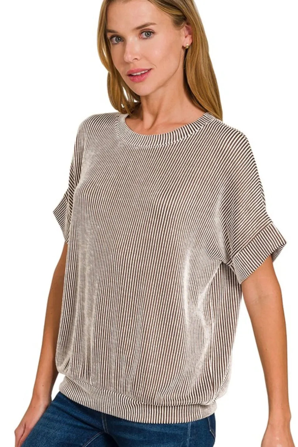 Corded Rib Short Sleeve T-Shirt