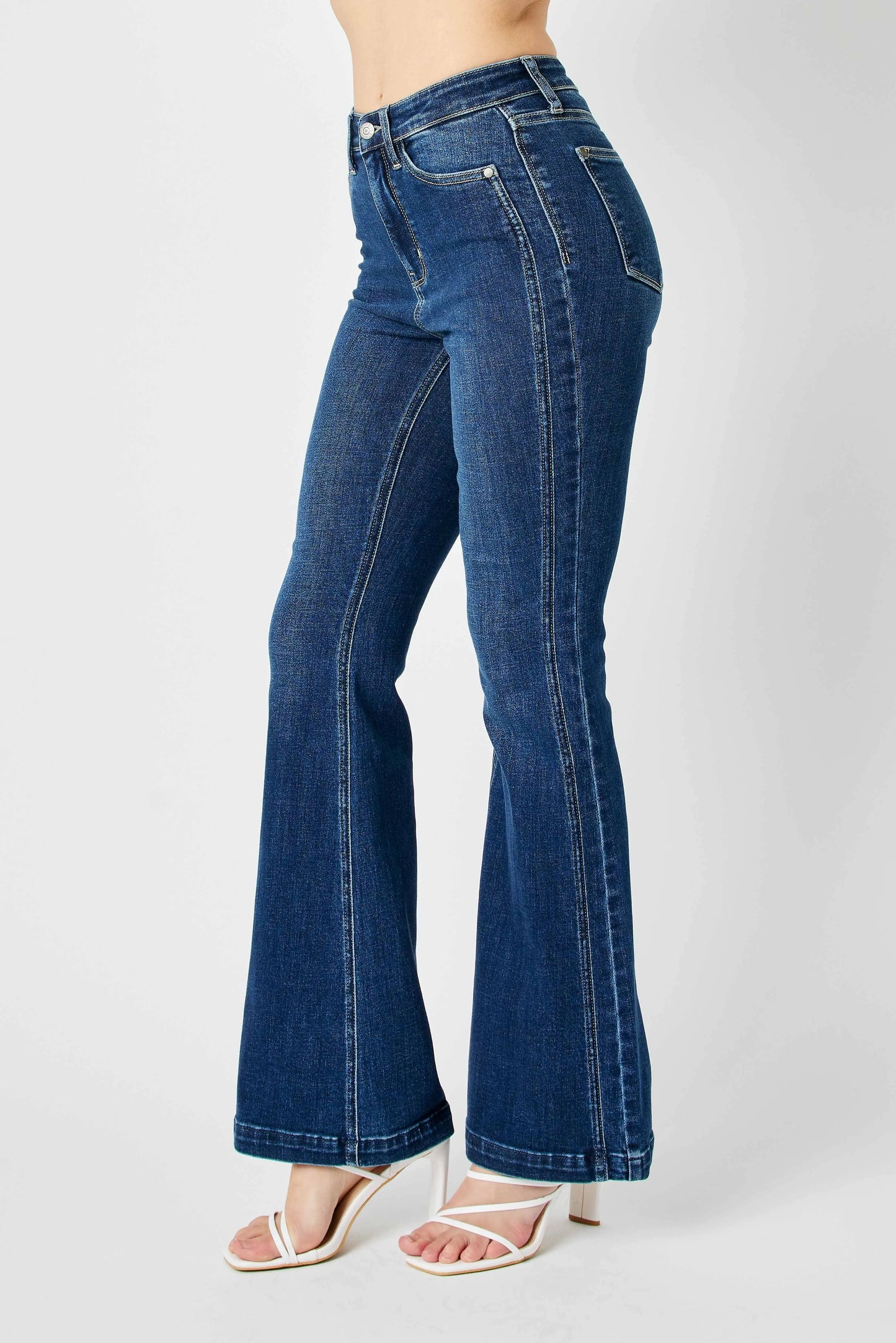 Judy Blue High Waist Angled Side Seam Flare Jeans - In Style Chics Boutique