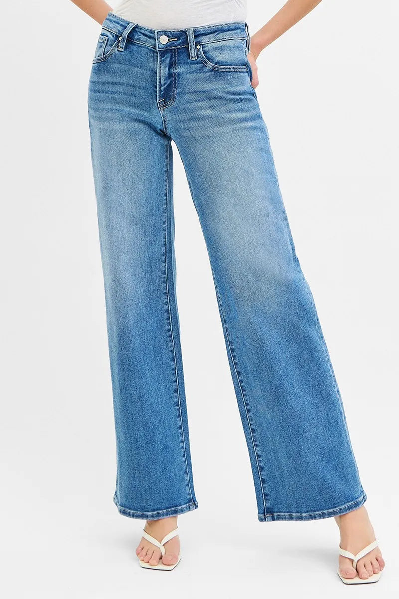RISEN Low Rise Wide Leg Jeans - Plus Size Jeans, In Style Chics Boutique Women's Juniors Clothes Online