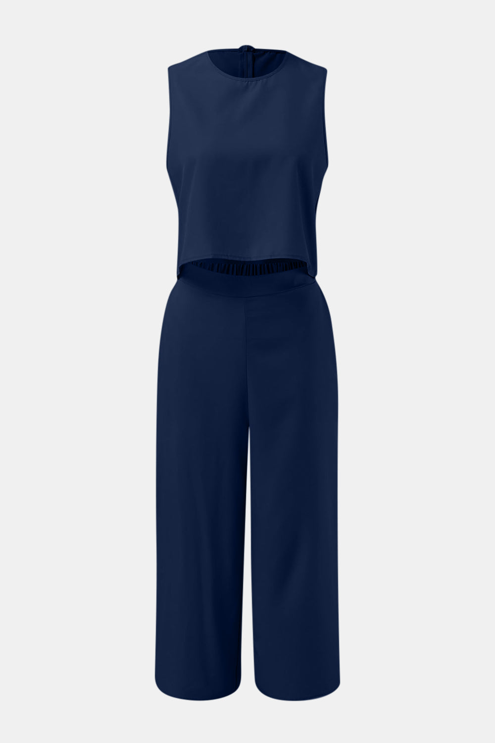 Round Neck Top and Wide Leg Pants Set - In Style Chics Boutique LLC