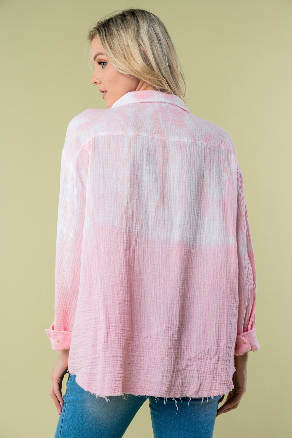 White Birch Full Size Long Sleeve Tie Dye Shirt for Women - In Style Chics Boutique LLC