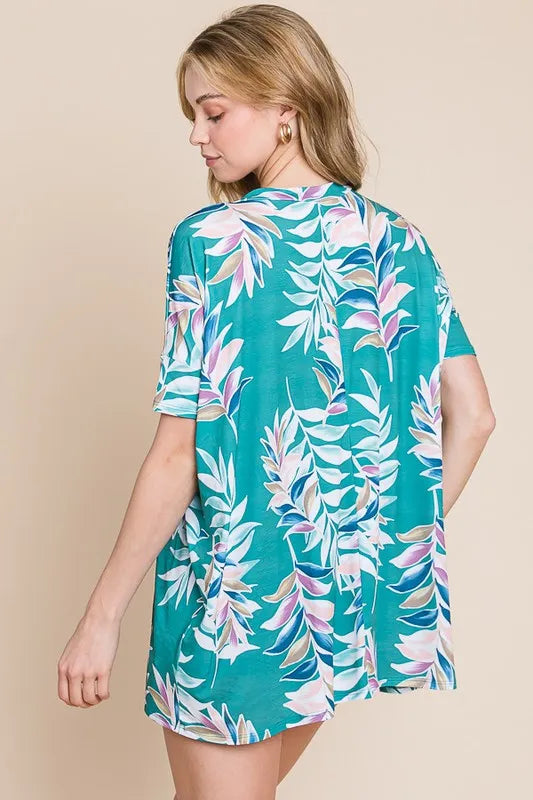 Loose Fit Vintage Floral Tunic Top - In Style Chics Boutique Fashion for Women