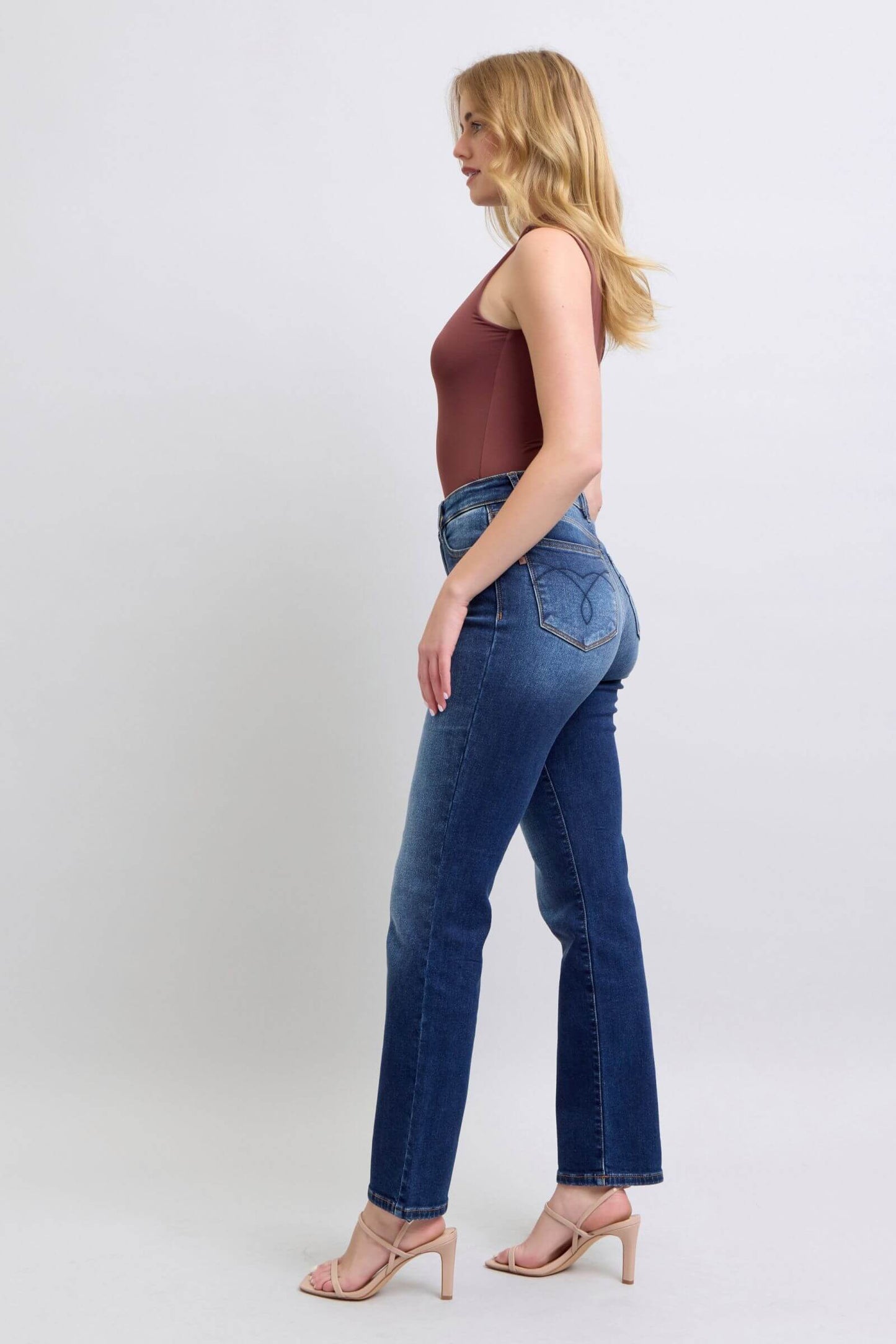 Judy Blue Full Size Washed Straight Leg Jeans with Pockets - In Style Chics Boutique LLC