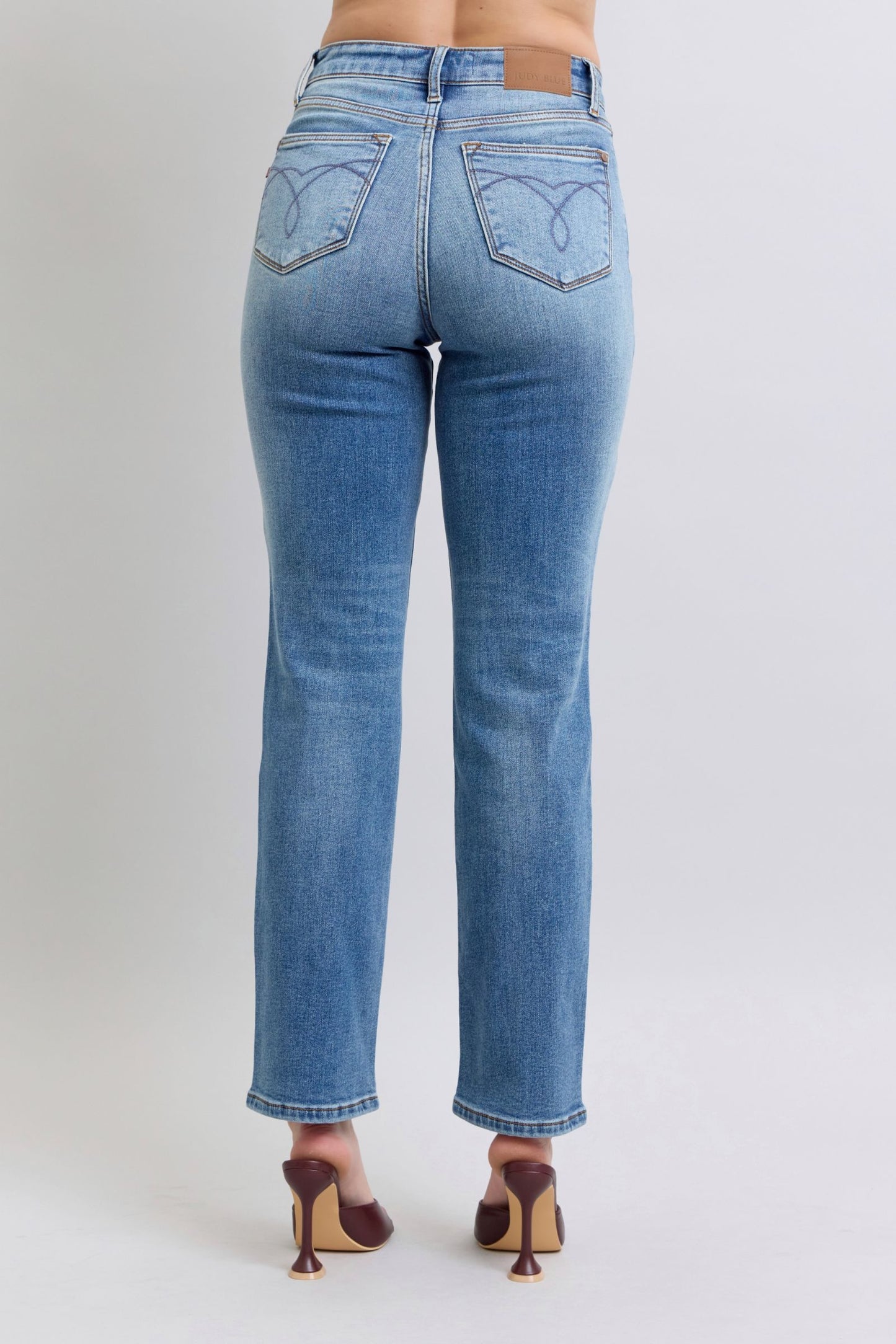 Judy Blue Full Size Wash Thermal Straight Jeans with Pockets - In Style Chics Boutique LLC