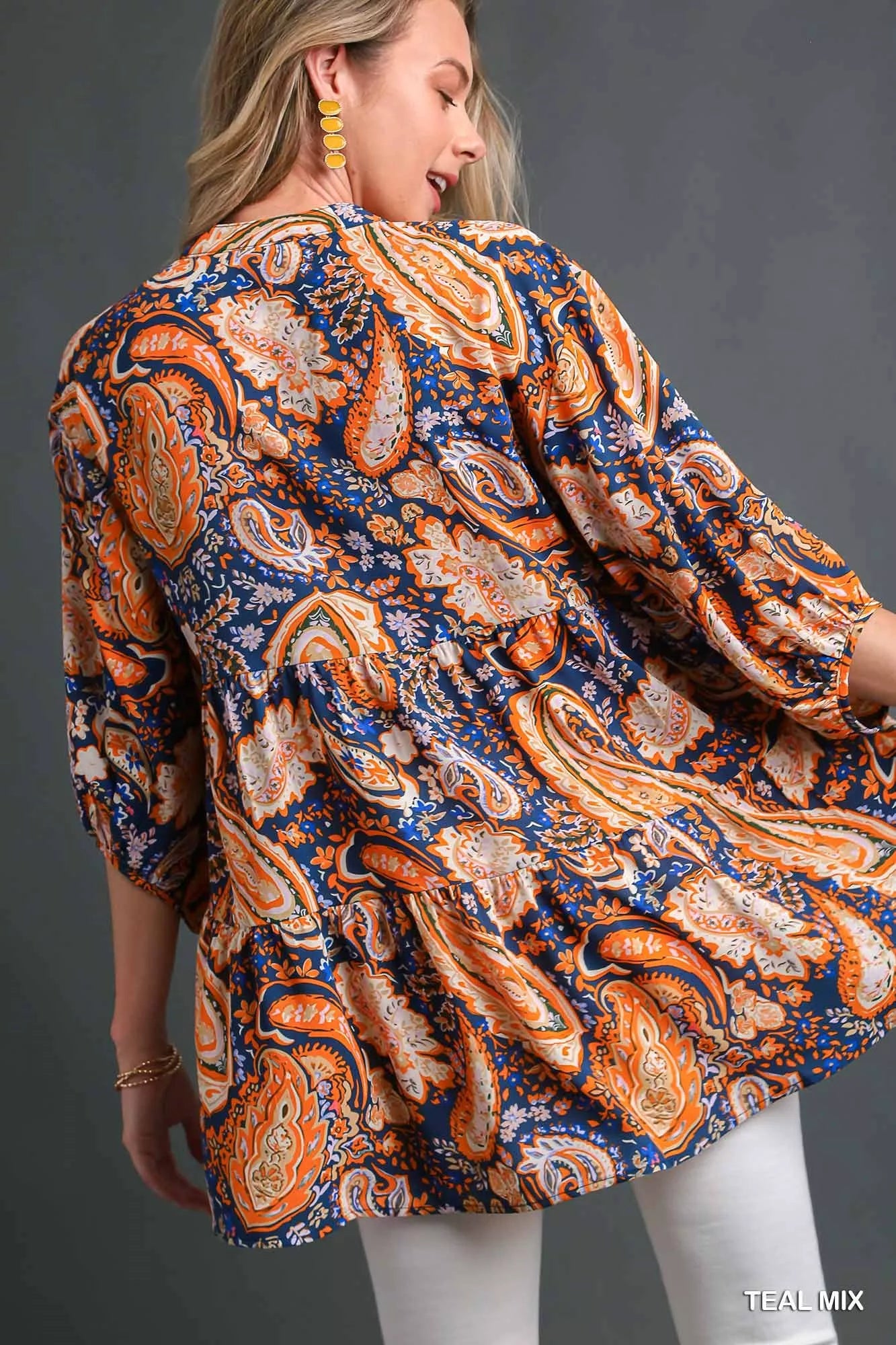 Boho Tunic Blouse Mix Paisley at In Style Chics Boutique