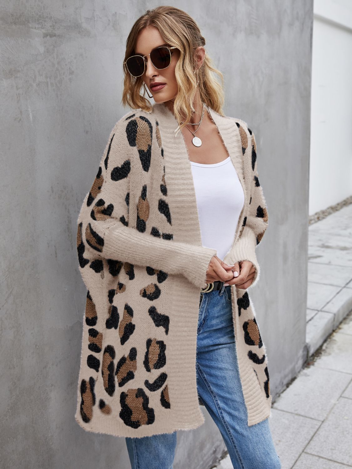 Angel Wings Leopard Pattern Fuzzy Cardigan - In Style Chics Boutique LLC