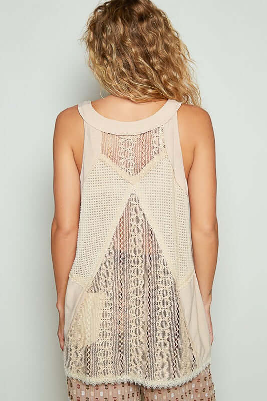 Lace Up Crochet Lace Tank - Quality Clothing - In Style Chics Boutique Women's Juniors Apparel Online - LuLaRoe Alternative
