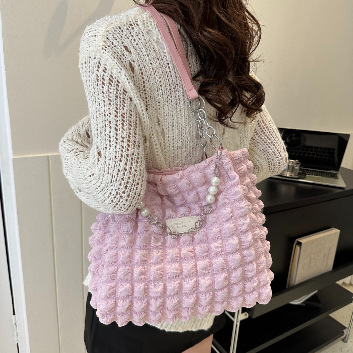 Bubble Textured Tote Bag - In Style Chics Boutique LLC