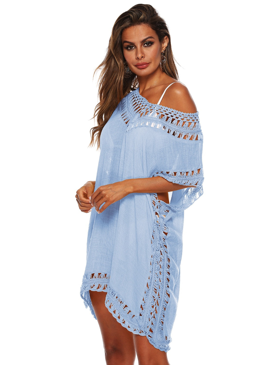 Cutout V-Neck Short Sleeve Cover-Up - More Colors! - In Style Chics Boutique LLC