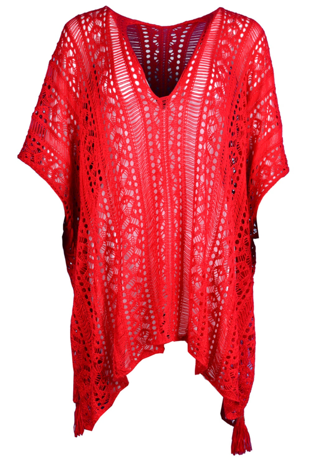 Cutout V-Neck Cover-Up with Tassel - More Colors! - In Style Chics Boutique LLC