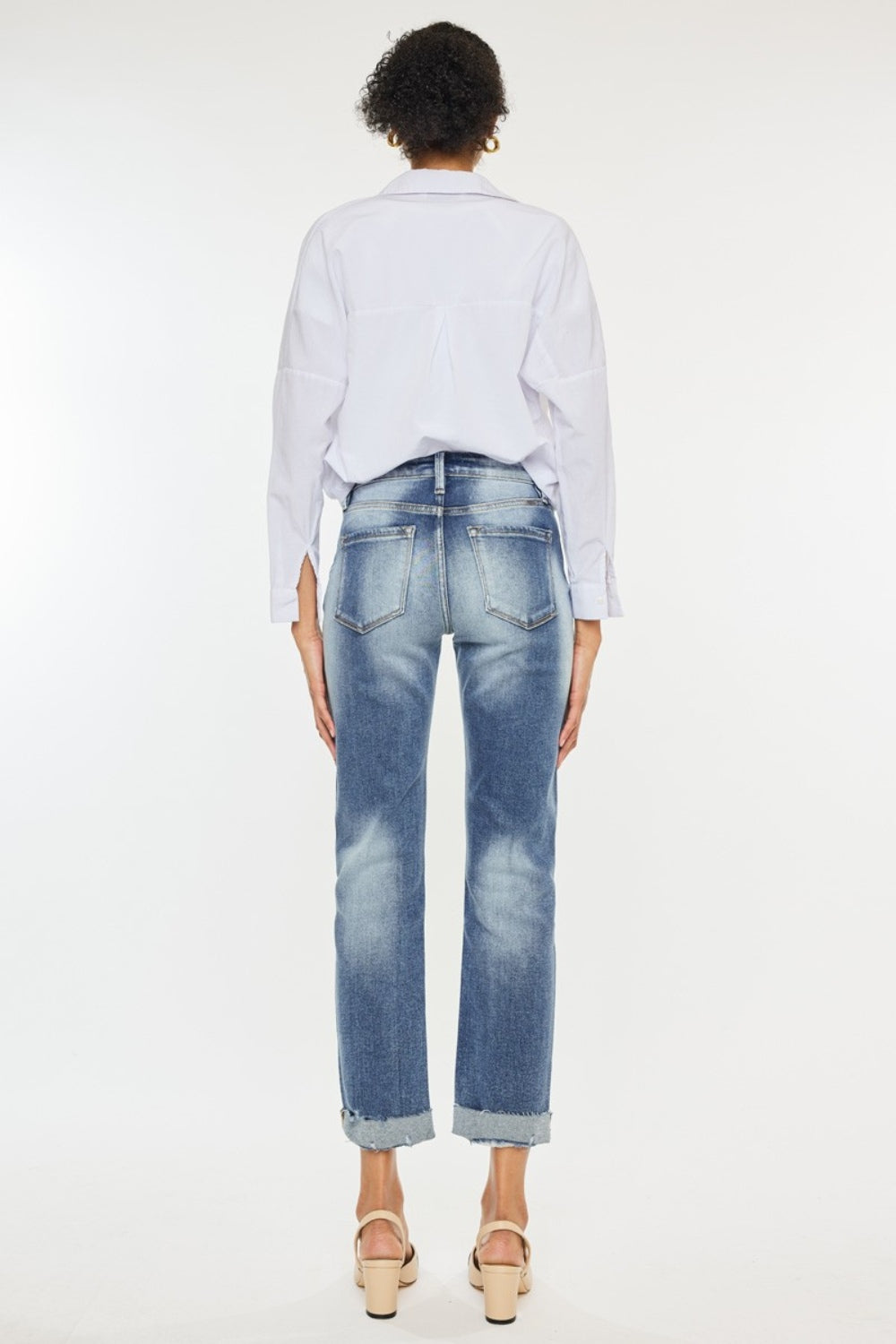 Women's Juniors Kancan High Rise Cuffed Straight Jeans - In Style Chics Boutique LLC
