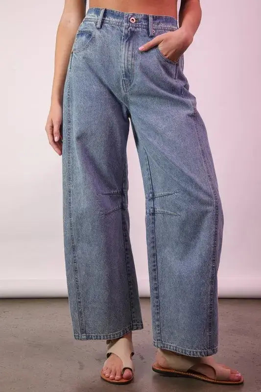 Wide Leg Comfy Jeans- In Style Chics Boutique Women's Juniors Apparel Online