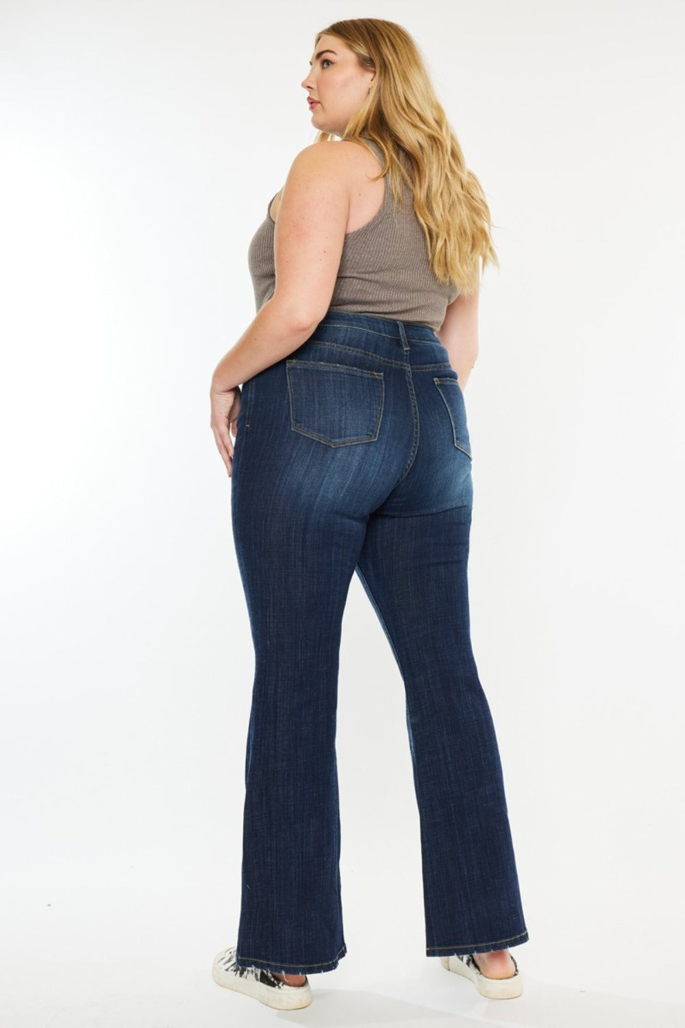 Kancan Womens Mid Rise Flare Jeans - No Distressing - Regular and Plus Size - In Style Chics Boutique LLC