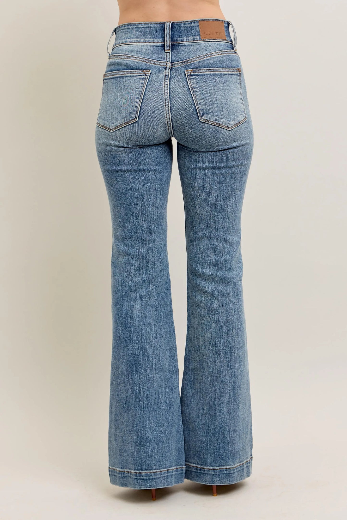 Judy Blue High-Waist Flare Jeans with Front Seam - In Style Chics Boutique Women's Juniors Plus Size Clothes