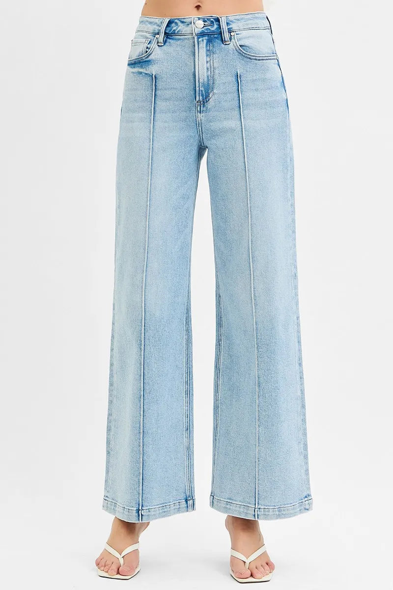 RISEN High Waist Wide Leg Pintuck Detailed