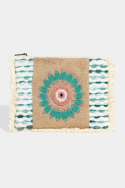 Evil Eye Fringe Cosmetic Bag - In Style Chics Boutique