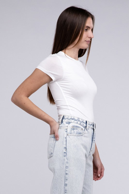 Double Layered Cap Sleeve Bodysuit - In Style Chics Boutique LLC