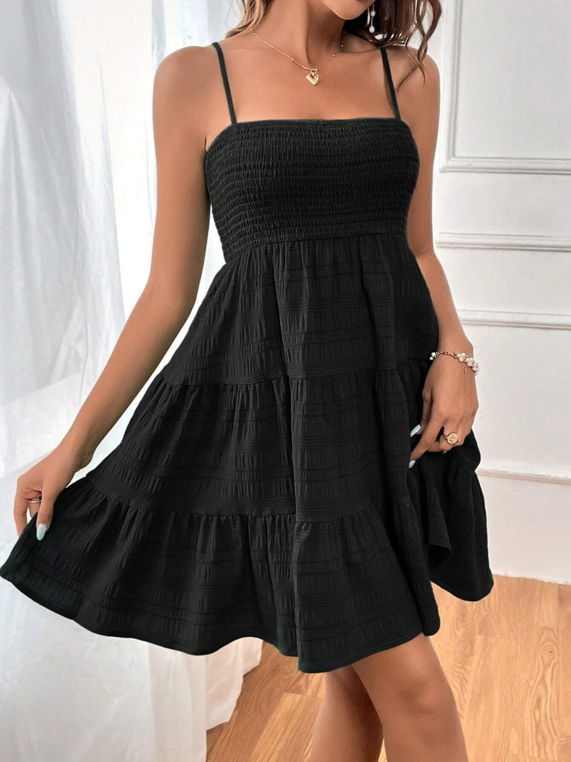 Smocked Tiered Sleeveless Mini Dress - More Colors! - In Style Chics Boutique LLC