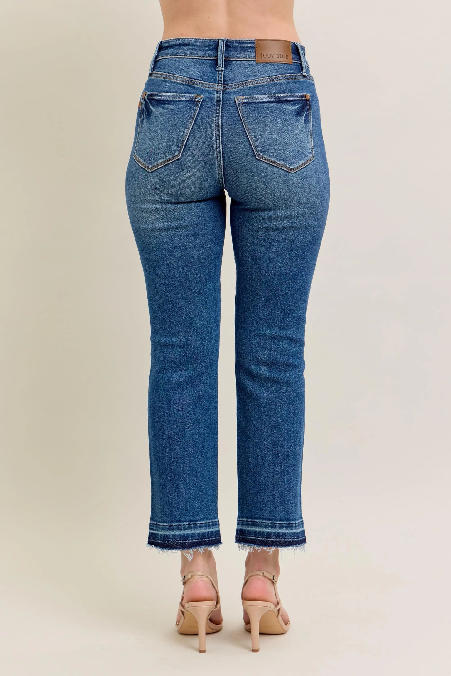 Judy Blue High Waist Vintage Wash Release Hem Kick Flare Jeans - In Style Chics Boutique Women's Juniors Plus Size Clothes Online