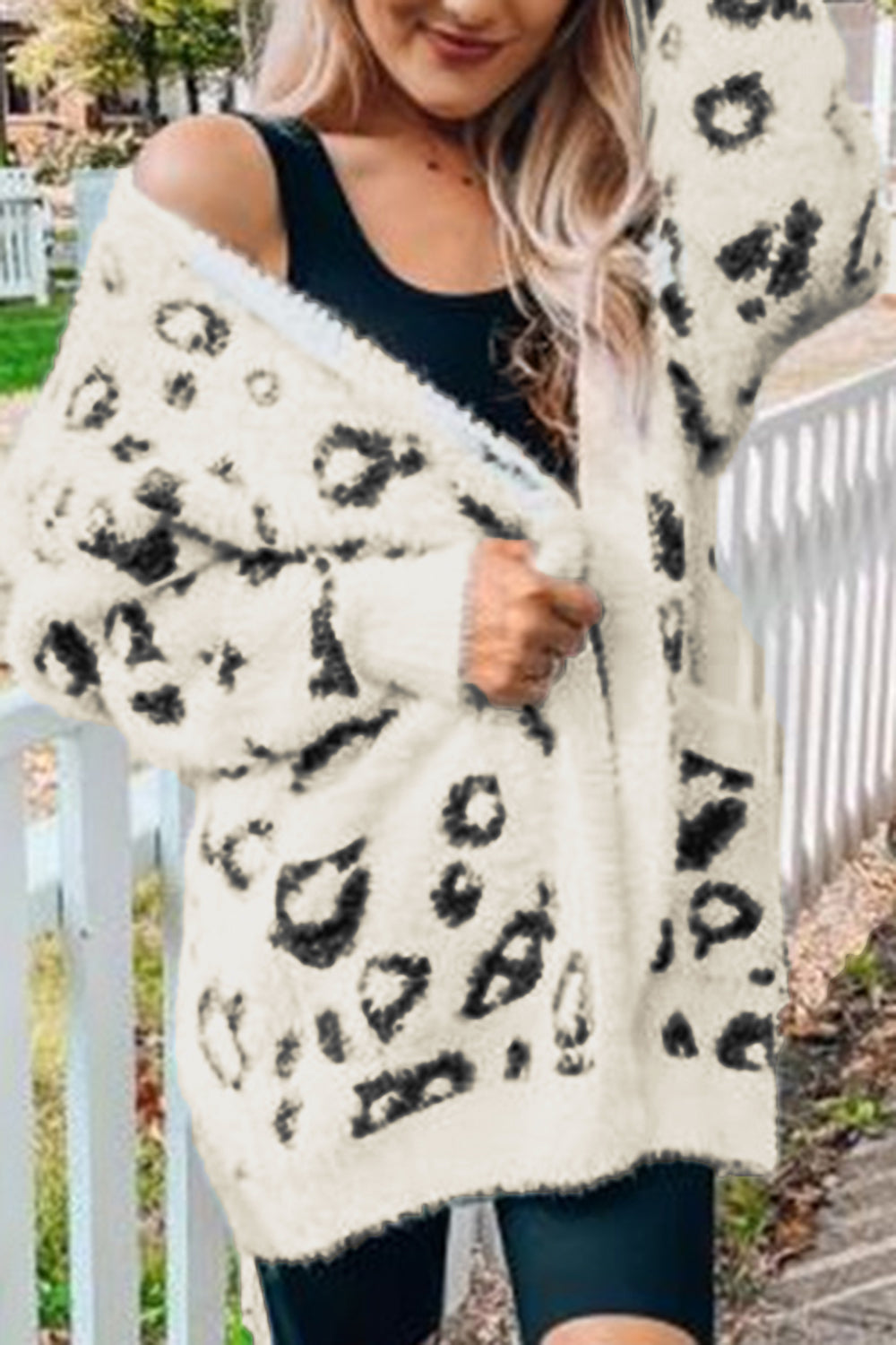 Leopard Open Front Cardigan with Pockets - In Style Chics Boutique LLC