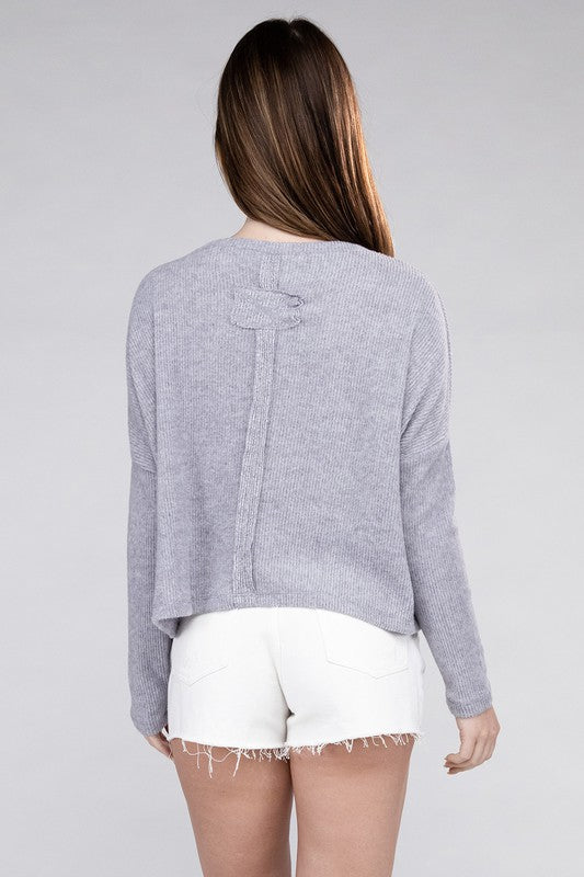 Ribbed Dolman Long Sleeve Sweater - In Style Chics Boutique LLC