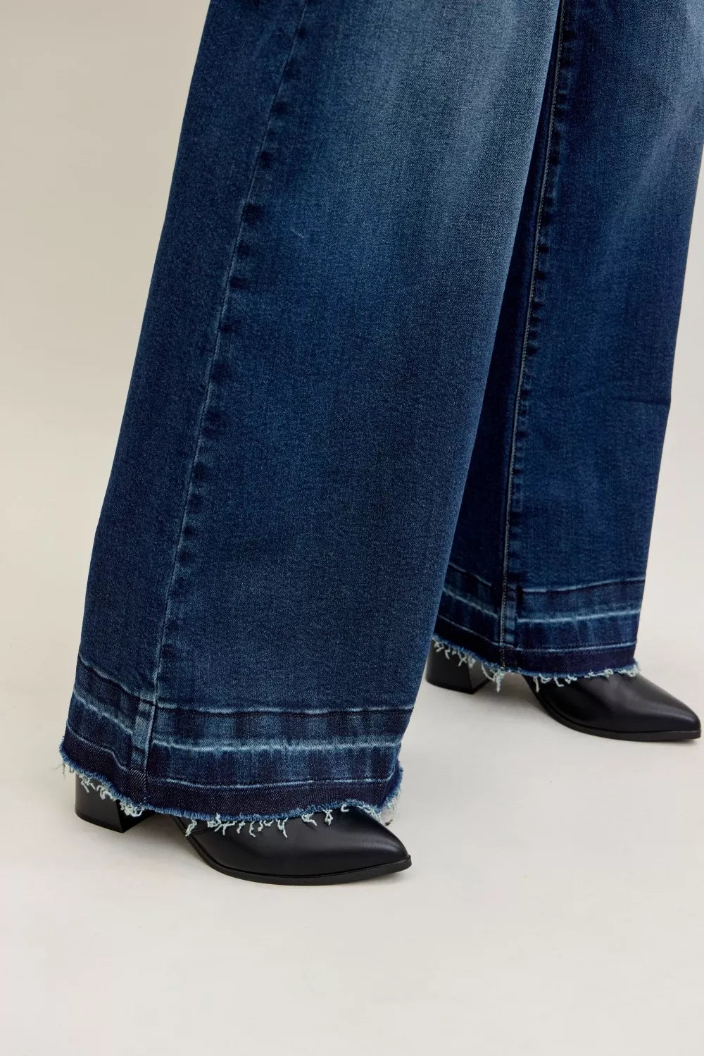 Shop Judy Blue High Waist Palazzo Jeans with Front Patch Pockets at In Style Chics Boutique