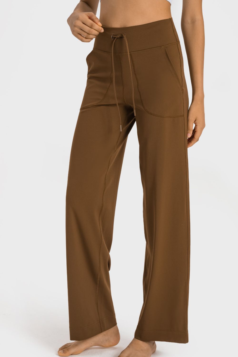 Drawstring Waist Wide Leg Sports Pants with Pockets - In Style Chics Boutique LLC