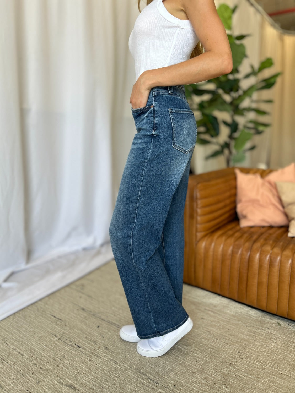 RFM Full Size High Rise Tummy Control Wide Leg Jeans - In Style Chics Boutique LLC