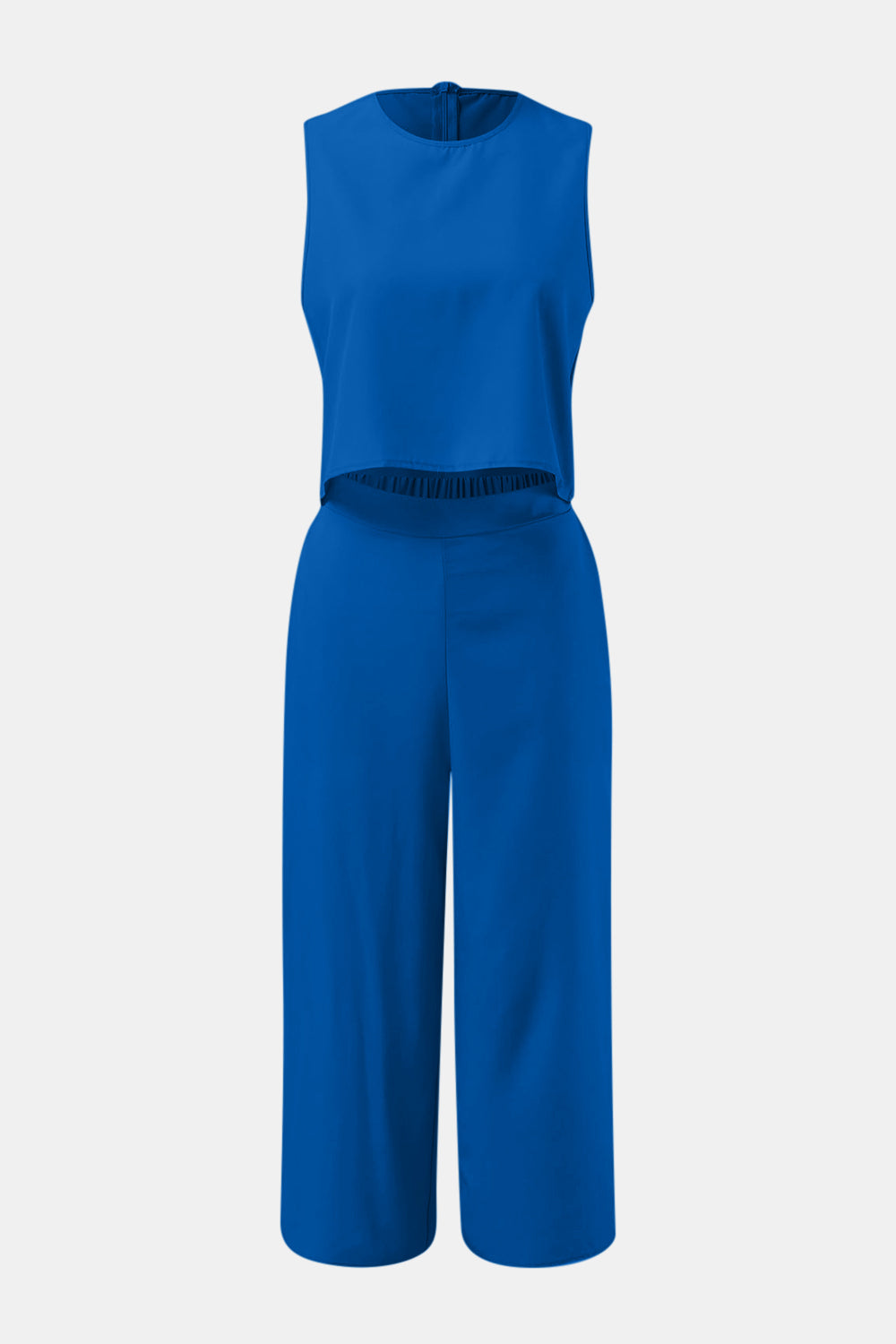 Round Neck Top and Wide Leg Pants Set - In Style Chics Boutique LLC