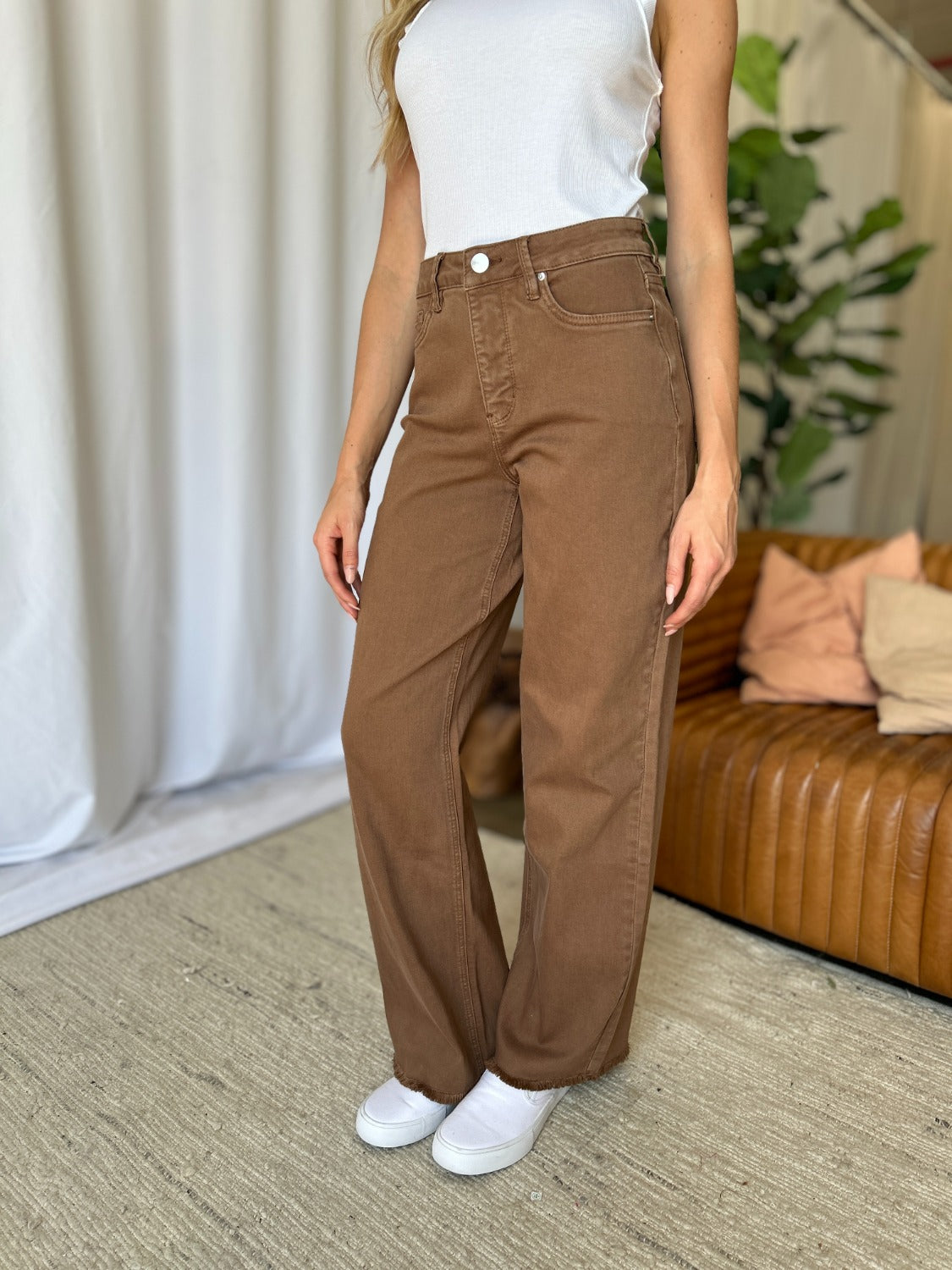 RFM Full Size High Rise Garment Dye Wide Leg Jeans - In Style Chics Boutique LLC