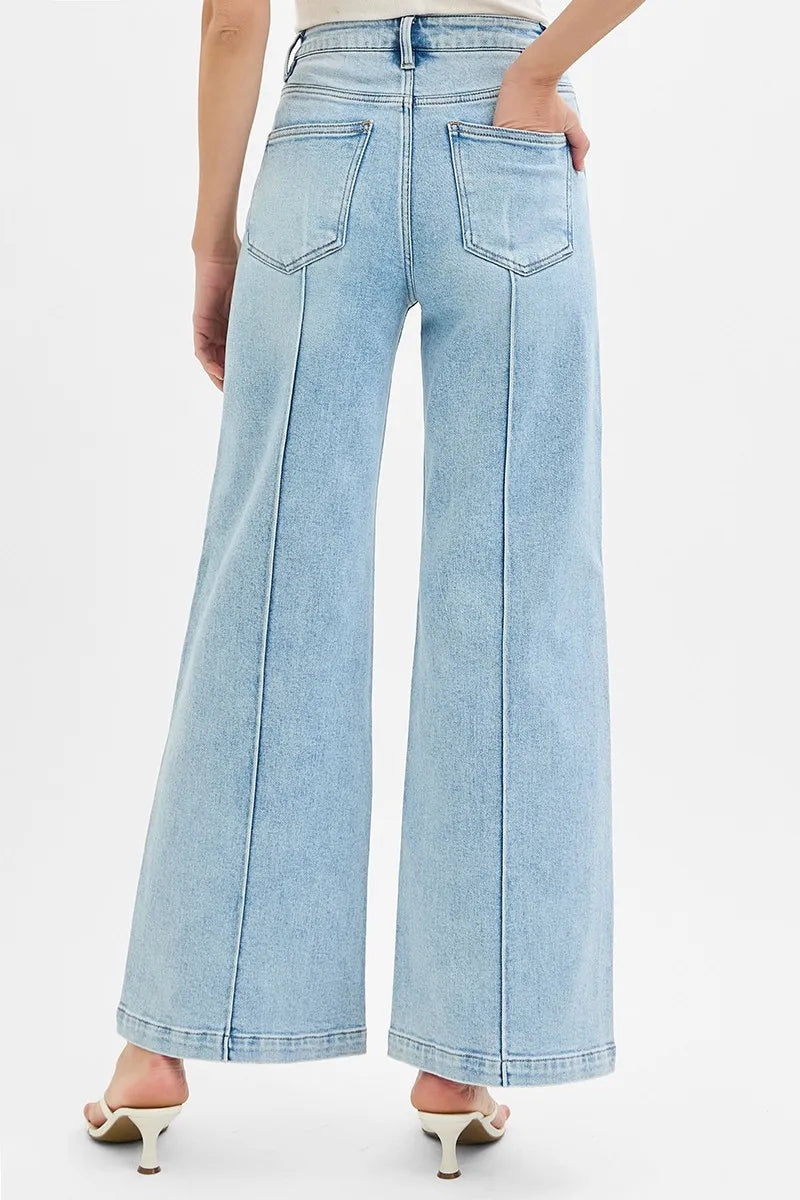 RISEN High Waist Wide Leg Pintuck Detailed