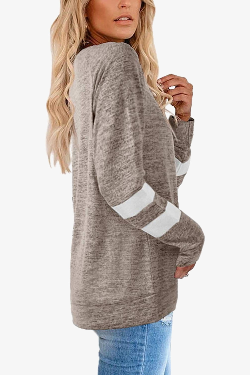 Striped Contrast Raglan Sleeve Top - In Style Chics Boutique LLC