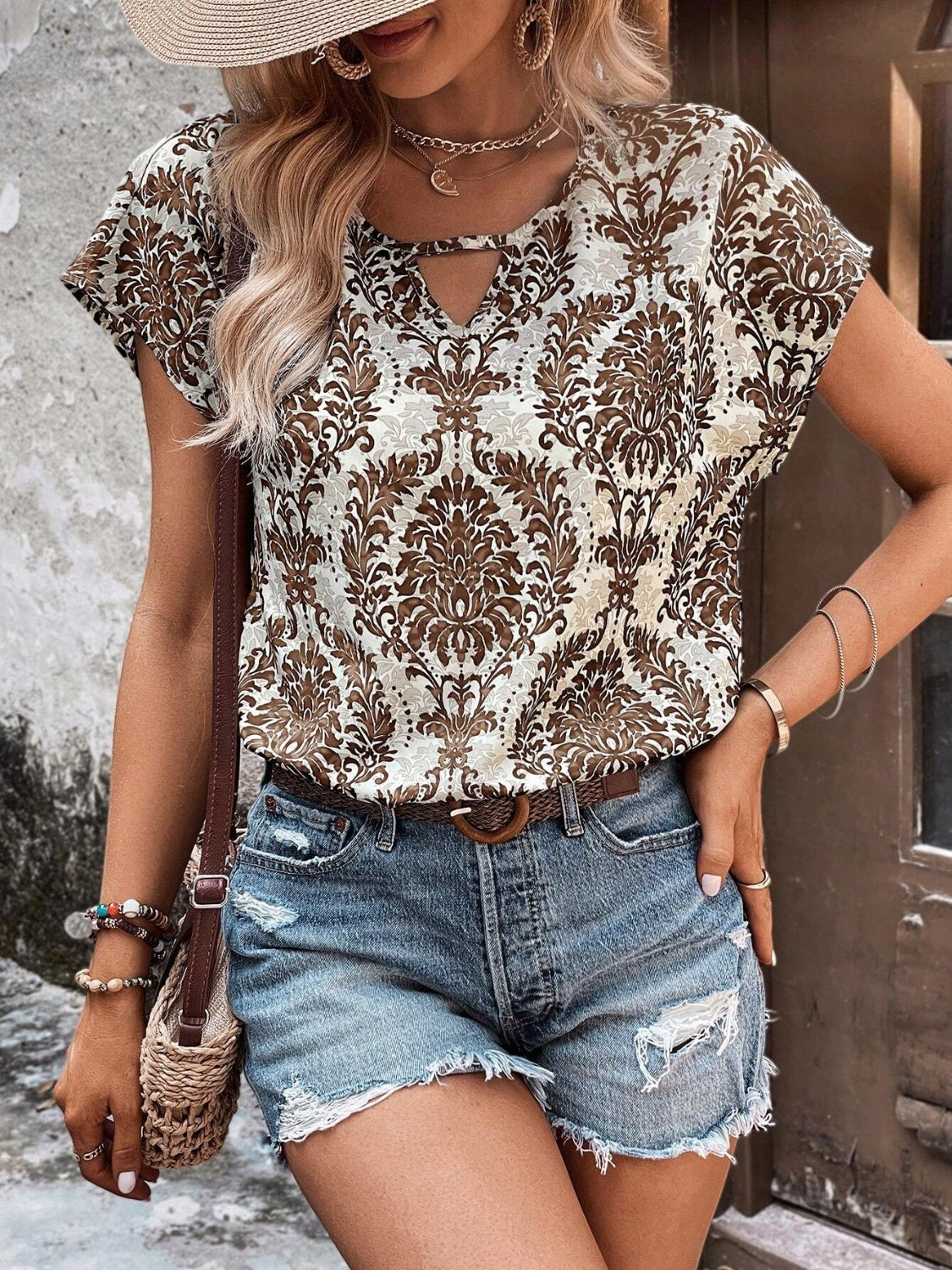 Printed Short Sleeve Blouse - More Colors! - In Style Chics Boutique LLC