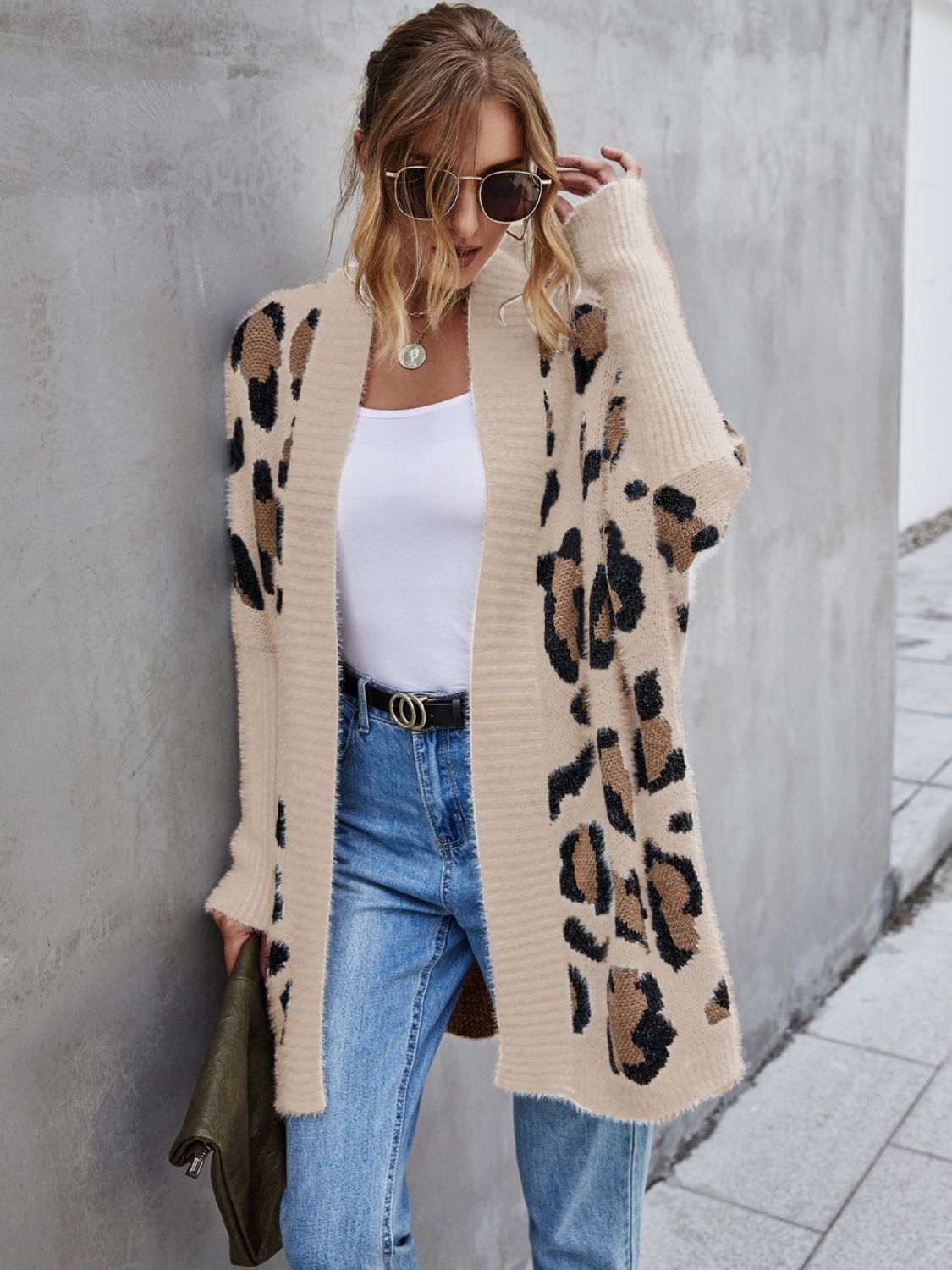Angel Wings Leopard Pattern Fuzzy Cardigan - In Style Chics Boutique LLC