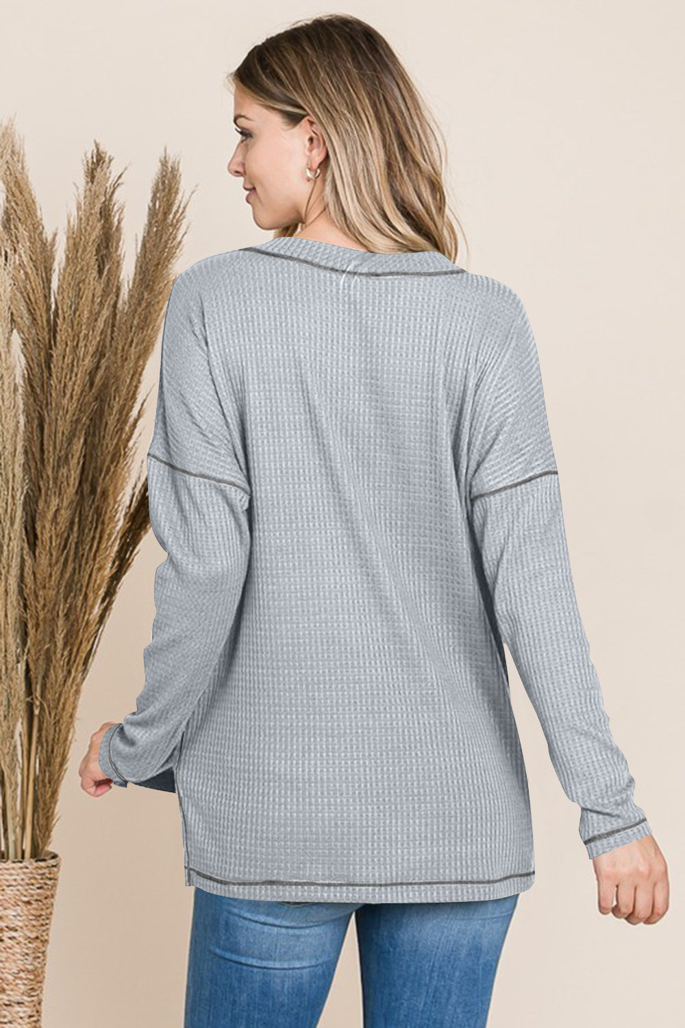 Reborn J V Neck Long Sleeve Top - In Style Chics Boutique LLC