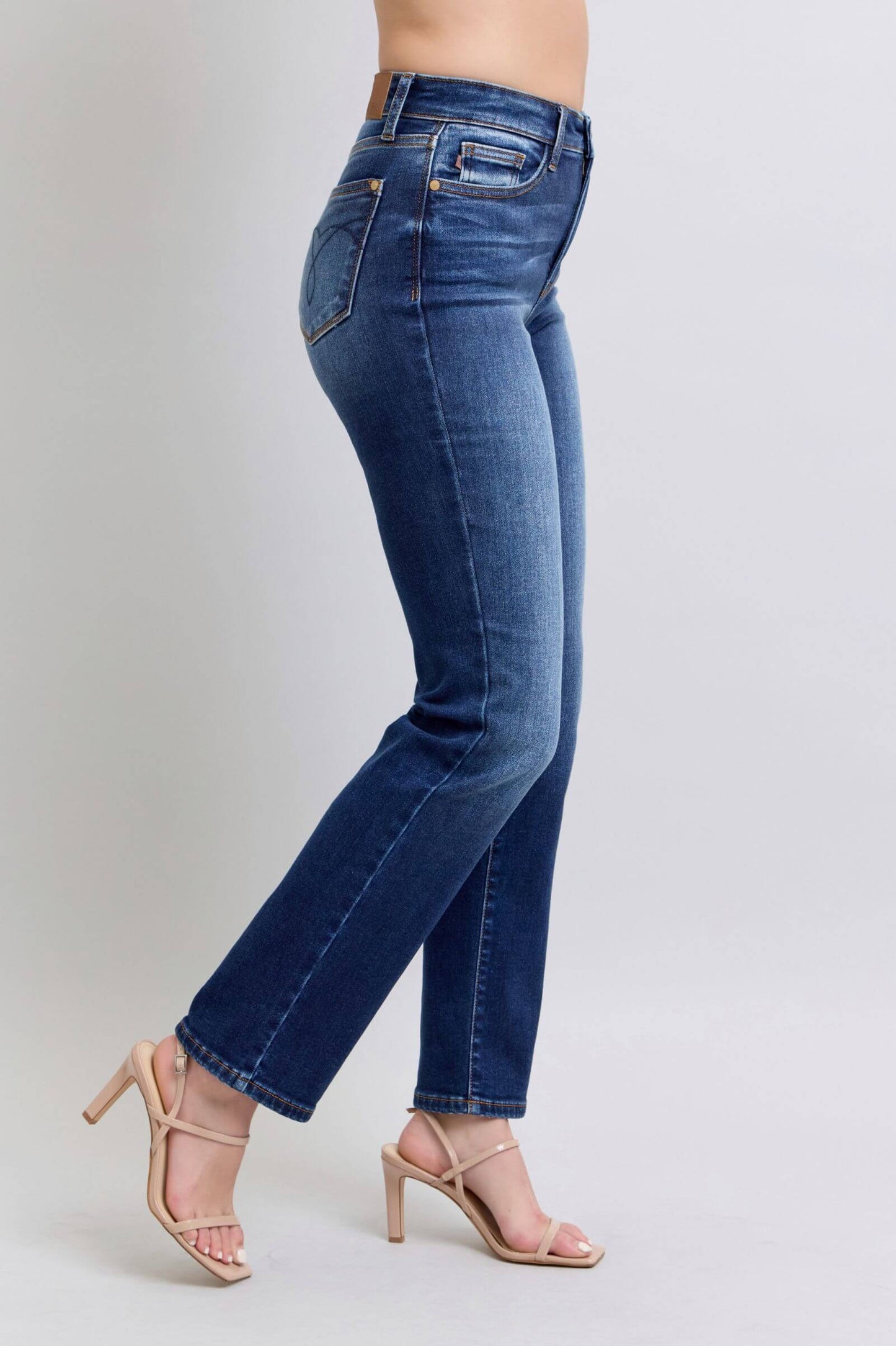 Judy Blue Full Size Washed Straight Leg Jeans with Pockets - In Style Chics Boutique LLC